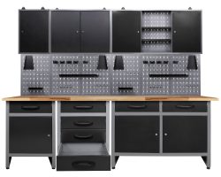 Ondis24 Werkstatt Set Bastler mit 240 cm Werkzeugschränke und Lochwand für 783,95 € (949,00 € Idealo) @Norma24