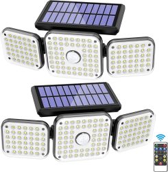 Amazon: 2 Stück Racokky Solarlampen mit Bewegungsmelder und Fernbedienung mit Gutschein für nur 23,99 Euro statt 39,99 Euro