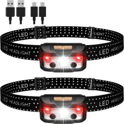 Amazon: 2 Stück BRGOOD wiederaufladbare LED Stirnlampen mit 4 Beleuchtungsmodi mit Gutschein für nur 10,99 Euro statt 21,99 Euro