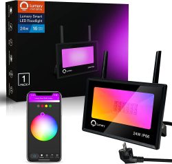 Amazon: Lumary Smart WLAN Outdoor RGB LED Strahler mit App, Alexa und Google Steuerung mit Gutschein für nur 19,99 Euro statt 39,99 Euro