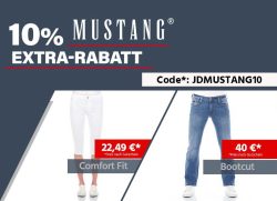 Jeans-Direct: 10% Extrarabatt auf alles von Mustang mit Gutschein ohne MBW