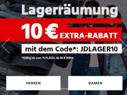Jeans-Direct: Lagerräumung mit 10 Euro Extrarabatt mit Gutschein ab 40 Euro MBW