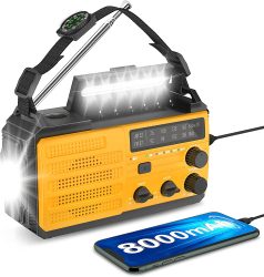 Amazon: Greadio Solar und Kurbel Notfallradio mit  8000mAh Powerbank und Taschenlampe mit Gutschein für nur 19,99 Euro statt 39,99 Euro