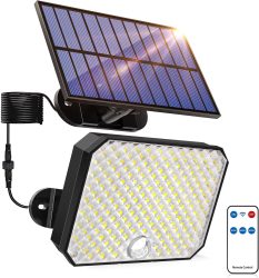 Amazon: Tanbaby 190-LED Solarlampe mit Bewegungsmelder und Fernbedienung mit Gutschein für nur 17,99 Euro statt 29,99 Euro