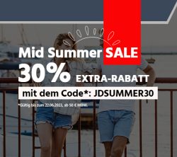 Jeans-Direct: 30% Extrarabatt auf alles im Mid Summer Sale mit Gutschein ab 50 Euro MBW