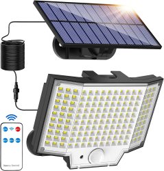 Amazon: Shuniu 160 LEDs Solarstrahler mit Bewegungsmelder und Fernbedienung mit Gutschein für nur 13,49 Euro statt 26,99 Euro