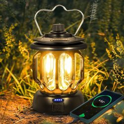 Amazon: Seutgjie wiederaufladbare LED Retro Campinglampe mit Gutschein für nur 11,99 Euro statt 29,99 Euro