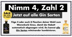 Gin … Nimm 4, Zahl 2 Aktion ginsome.de