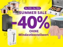 Lidl: 40% Rabatt mit Gutschein auf alles im Summer Sale ohne MBW