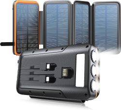 Amazon: VOGHERB 27000mAh 22.5W PD3.0 Solar Powerbank mit Taschenlampe mit Gutschein für nur 24,49 Euro statt 48,99 Euro