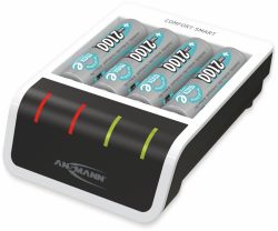 Ansmann Comfort Smart 1001-0092-01 Akku-Ladegerät inkl. 4x AA Akkus 2100 mAh für 16,99 € (24,04 € Idealo) @Amazon