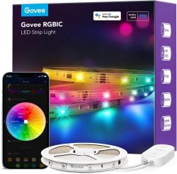 Amazon: Govee 10 Meter RGBIC LED Streifen mit Segmentsteuerung, Musik Sync, App-Steuerung, Alexa & Google mit Gutschein für nur 29,99 Euro statt 49,99 Euro