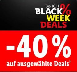 Lidl: Black Week Deals mit 40% Rabatt auf ausgewählte Artikel mit Gutschein ohne MBW