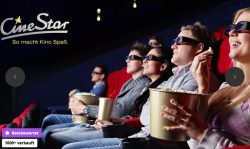 Groupon: Bis zu 59% Rabatt auf CineStar Kinogutscheine für alle 2D-Filme inkl. Zuschläge z.B. 10 Stück für nur 55 Euro statt 135 Euro