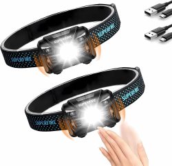Amazon: 2 Stück SuperFire Wiederaufladbare LED Stirnlampen mit Bewegungssensor mit Gutschein für nur 13,79 Euro statt 22,99 Euro