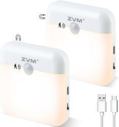 Amazon: 2er Pack ZVM LED Nachtlichter wiederaufladbar mit Bewegungsmelder mit Gutschein für nur 8,49 Euro statt 16,99 Euro