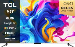 TCL C641 50 Zoll, QLED, 4K UHD, HDR10+, Dolby Vision, Dolby Atmos, Google Smart TV für 369 € (419€ Idealo) @Amazon
