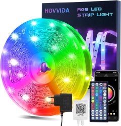 Amazon: HOVVIDA 15 Meter RGB LED Streifen mit App Steuerung und Fernbedienung mit Coupon für nur 7,22 Euro statt 14,44 Euro