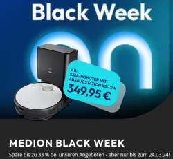 Bis zu 33% Rabatt auf Technik in der Medion Black Week z.B. MEDION S61022 3.1 Dolby Atmos Soundbar mit Subwoofer für 139,95 € (159,99 € Idealo)