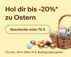 Ebay: Osteraktion mit 20% Rabatt auf Technik, Spielzeug, Beauty, Gesundheit und vieles mehr mit Gutschein ab nur 10 Euro MBW