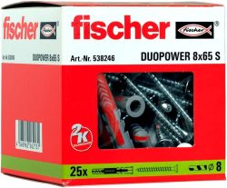 fischer DUOPOWER 8 x 65 S 2-Komponenten-Universaldübel mit Schrauben 50-teilig für 9,99 € (15,83 € Idealo) @Amazon