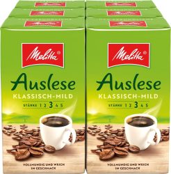 Amazon: Melitta Auslese Klassisch-Mild Filter-Kaffee 6 x 500g für nur 24,25 Euro statt 35,93 Euro bei Idealo
