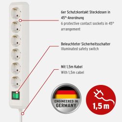 Brennenstuhl Eco-Line 1159520015 6-fach Steckdosenleiste mit erhöhtem Berührungsschutz und Schalter für 6,99 € (12,42 € Idealo) @Amazon