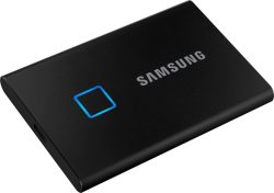 Samsung Portable SSD T7 Touch USB 3.2 Gen.2 2TB externe SSD Festplatte mit Fingerabdruckscanner für 152,99 € (184,00 € Idealo) @Amazon