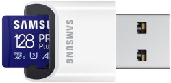 Samsung PRO Plus 128GB microSDXC Full HD & 4K UHD Speicherkarte inkl. USB-Kartenleser für 13,99 € (24,49 € Idealo) @Amazon