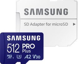 Samsung PRO Plus MB-MD512SA/EU 512 GB microSD-Karte + SD-Adapter für 34,99 € (45,00 € Idealo) @Amazon