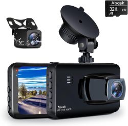 Amazon: Abask Dual FHD 1080P Dashcam mit Weitwinkel, Parkmonitor, Bewegungserkennung und Super Nachtsicht mit Gutschein für nur 29,99 Euro statt 59,99...